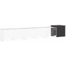 vidaXL Gabbia Per Polli Antracite 600x91x100 cm Acciaio Zincato
