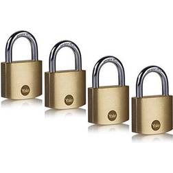 Yale Lot de 4 Cadenas laiton 40 mm 3 clés 24254000