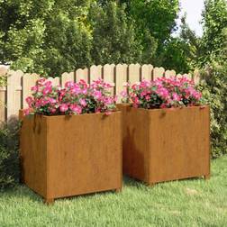 vidaXL Fioriere Con Gambe 2 pz Ruggine 49x47x50 cm Acciaio Corten