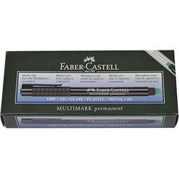 Faber-Castell Multi Mark Point Permanent Ink Black Permanent CD/DVD Marker Pens Pack of 10