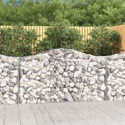 vidaXL Cesti Gabbioni Ad Arco 12 pz 200x50x100/120 cm Ferro Zincato