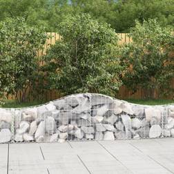 vidaXL Cesti Gabbioni Ad Arco 13 pz 200x30x40/60 cm Ferro Zincato Arredo Giardino
