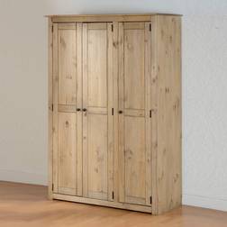 SECONIQUE Solid Pine 3 Triple Panama Wardrobe 118x175cm