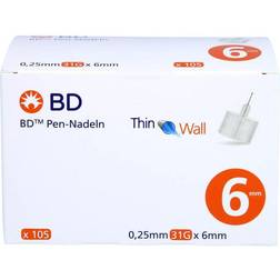 BD BD PEN-NADELN 0,25x6 mm 105 Stück