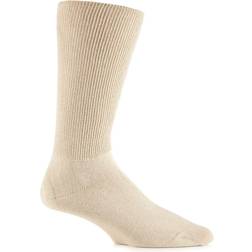 Pair Footnurse Oedema Extra Wide Cotton Socks - Beige