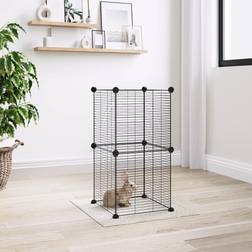 vidaXL Cage Animaux de Compagnie À 8 Panneaux Noir 35x35 cm Acier Enclos