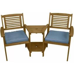 Jardí Banc Adirondack Marron Pour 2 Personnes Jardin Balcon Canapé d'extérieur