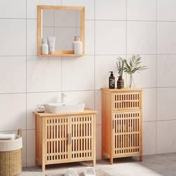 vidaXL Conjunto De Muebles De Baño 3 Piezas Madera Maciza De Nogal