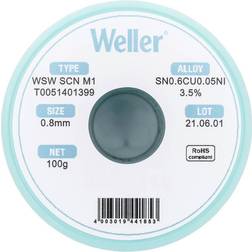 Weller WSW SCN M1 LÖTDRAHT 0,8MM Loddetin Sn0,7Cu