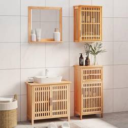 vidaXL Set Mobili Da Bagno 4pz In Legno Massello Di Noce