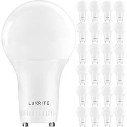 Luxrite A19 Dimmable LED Light Bulb 60W Equivalent 4000K Cool White GU24 24-Pack