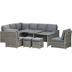 OutSunny 7 Piece Outdoor Lounge Set, 1 Table incl. 4 Sofas