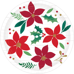 Amscan Christmas Wishes 7" Paper Plates, Red, Pack Of 48 Plates