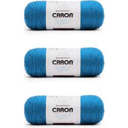 Caron Simply Soft Cobalt Blue Yarn 3 Pack of 170g 6oz Acrylic 4 Medium