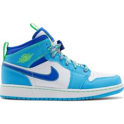 Nike Air Jordan 1 Mid SE GS - Dark Powder Blue/Racer Blue/Green Strike