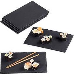 Relaxdays Assiettes En Ardoise Lot De 6 Planches En Ardoise 30x20 cm Plateau De Fromage Ardoise