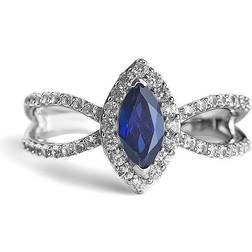 Netaya Interlocking Ring - Silver/Sapphire