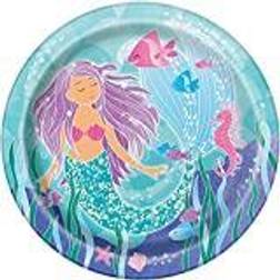 Unique Eco Friendly Plates 23cm Mermaid Party-Pack of 8