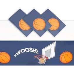 BLUE PANDA Basketball Table Cloths, Sports Themed Party Supplies 54x108 in, 3 Pack