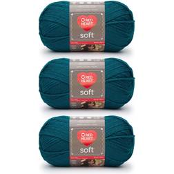 Red Heart Soft Teal Yarn 3 Pack of 141g 5oz 4 Medium