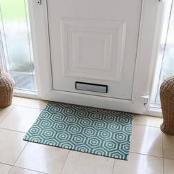 JVL Mega Door Mat Geo Green, Blue