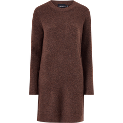 Pieces Women's Pcellen LS O-Neck Knit Dress Noos Bc - Chicory Coffee