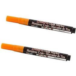 Uchida Marvy Uchida Fine Point Erasable Chalk Markers Orange 2/Pack 526482ORa