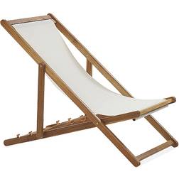 Beliani Garden Deck Chair Dark Wood Anzio