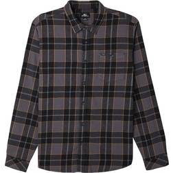 O'Neill Boys' Redmond Plaid Stretch Flannel Shirt Black