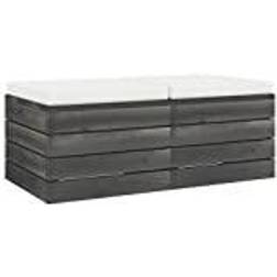 vidaXL Repose-Pieds Palette de Jardin 2 pcs Coussins Meubles de Terrasse Pouf de Jardin