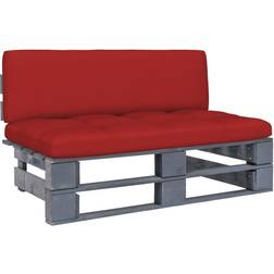 vidaXL Garten-Paletten-Mittelsofa Grau Imprägniertes Modulsofa