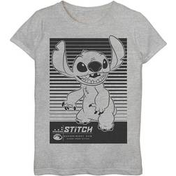 Fifth Sun Disney Lilo & Stitch Stitch Liner Girl's Crew Tee, Athletic Heather