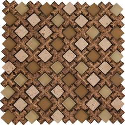 Apollo Tile 5 pack 11-in 11-in Beige-Brown Polished-Matte Finish Resin Stone Mirror Mosaic Tile 4.20