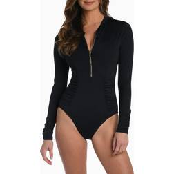 La Blanca Island Goddess Shirred Paddlesuit