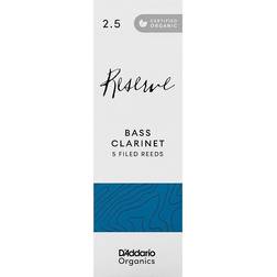 Rico D'Addario Organisch Reserve Bass Klarinettenblätter Rohrblätter für Klarinette Das erste und einzige Bio-Schilfrohr 2.5 Stärke, 10 Packung