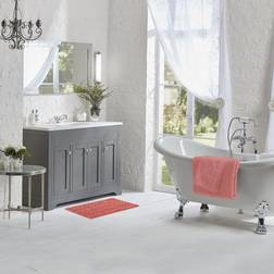 Laura Ashley Astor Chenille Bath Mat 17 x 24 in Coral