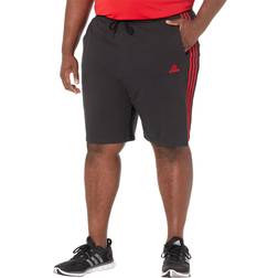 Adidas Essentials 3-Stripes Single Jersey Shorts - Black/Better Scarlet