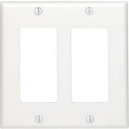 Leviton 2 Socket Outlet Plate White