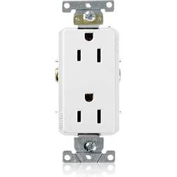 Leviton Decora Plus 15 Amp Industrial Grade Duplex Outlet, White