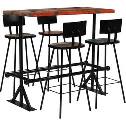 vidaXL Mobilier 5 pcs Bois De Récupération Massif Multicolore Ensemble de Bar d'Extérieur