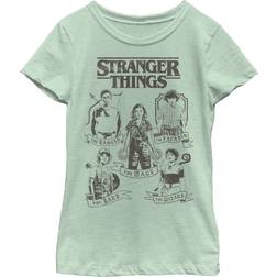 Fifth Sun Girl's Stranger Things Group Shot Classes Child T-Shirt Mint