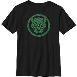 Marvel Boy's St. Patrick's Day Lucky Black Panther Mask Child T-Shirt Black