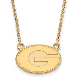 LogoArt 14k Gold Plated Silver U of Georgia 'G' Pendant Necklace instock N13747