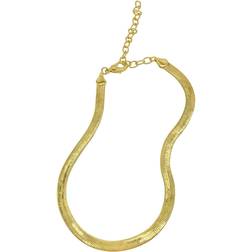 Adornia Herringbone Snake Chain Necklace - 14K