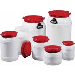 Promat Fusto A Collo Largo 3.6L PE Bianco Con Coperchio O Manici Rossi