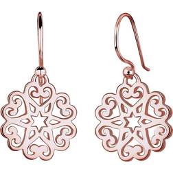 Elli Kvinnor örhänge prydnad hjärta stjärna blommig 925 silver rosé guldpläterade örhängen, Sterlingsilver