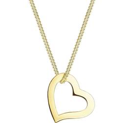 Elli Premium halsband kvinnor med hänge hjärta kärlek filigran 375 gult guld