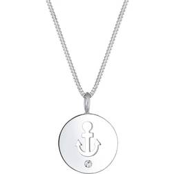 Elli halskedja ankare mynt kristall 925 silver