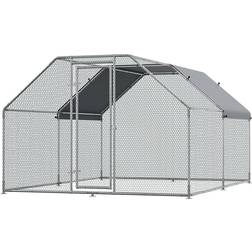 Pawhut 12ft Metal Chicken Coop Run with Roof