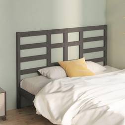 vidaXL Per Letto Grigia 146x4x104 cm In Legno Massello Di Pino Testiera